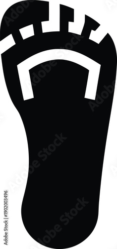 human bare foot print silhouette vector icon illustration on transparent background