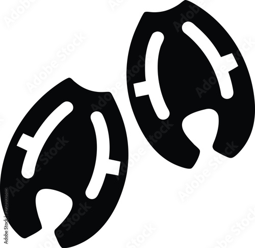 horse hoof print silhouette vector icon illustration on transparent background