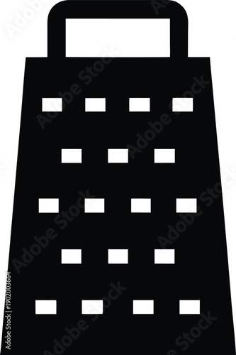 grater box four sides silhouette vector icon illustration on transparent background