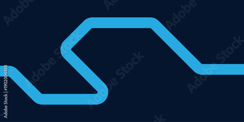 Dark blue technology background with geometric circuit line and abstract digital path.