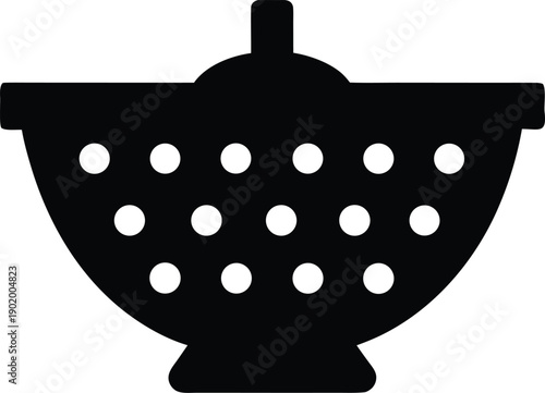 colander with holes silhouette vector icon illustration on transparent background