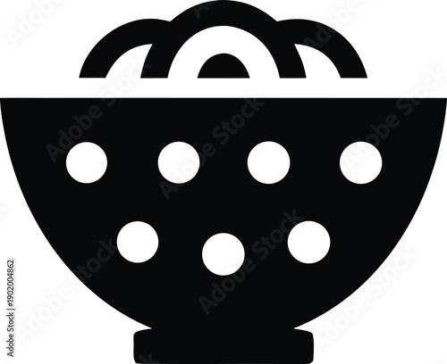 colander with holes silhouette vector icon illustration on transparent background