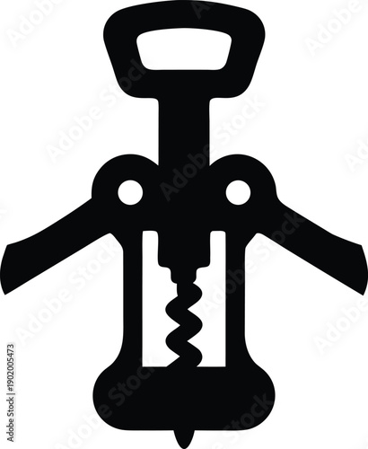 bottle opener metal silhouette vector icon illustration on transparent background