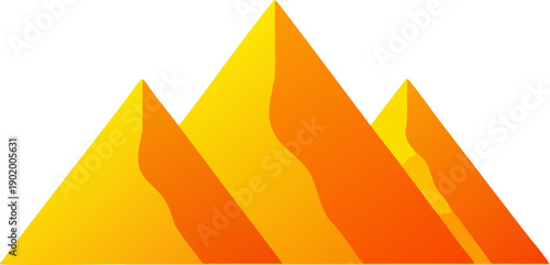 Graphic Vector Icon of Three Abstract Mountain Peaks