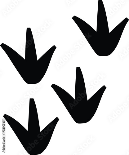 bird footprints in sand silhouette vector icon illustration on transparent background