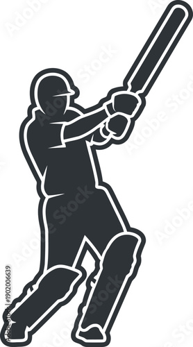 A cricket player swings a bat