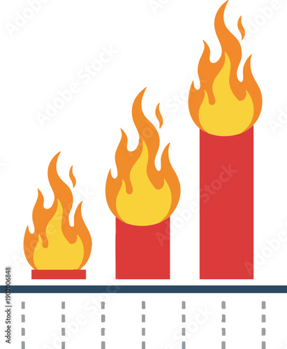 Financial chart illustrating high risk, growth, or inflation crisis.
