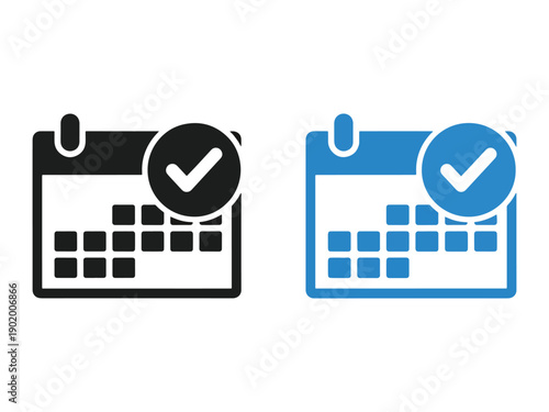 Calendar icons with checkmarks indicating scheduled events or appointments.
