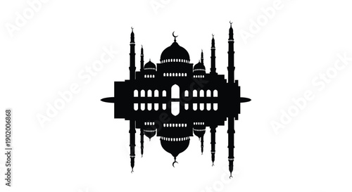 Mosque Silhouette with Reflection