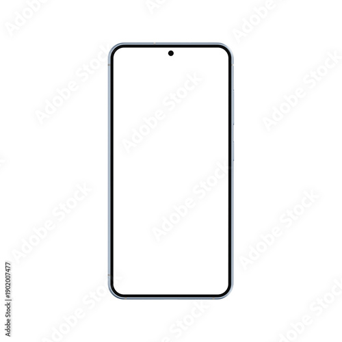 Konstfotografi Isolated blue smartphone mockup template with white blank screen
