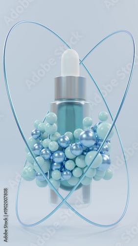 Wallpaper Mural Luxury Cosmetic Bottle with Static Spheres Torontodigital.ca