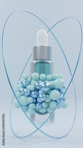 Wallpaper Mural Luxury Cosmetic Bottle with Static Spheres Torontodigital.ca