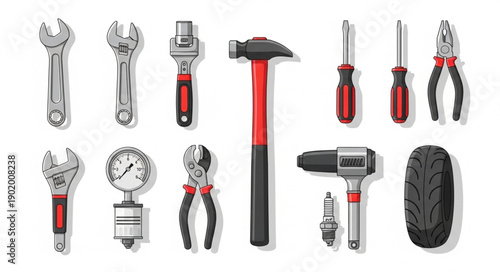 Collection of assorted tools and equipment for repair and construction.