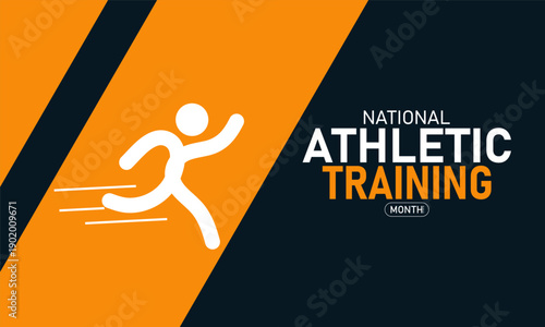National Athletic Training Month Vector Trainer Tape Injury Prevention Sports Medicine Health Athlete Care March Banner Design Awareness Stock Graphic Template