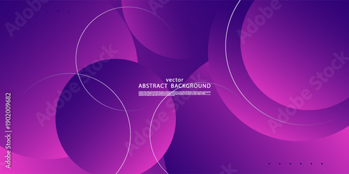 Abstract dynamic purple background. Simple overlapping circle pattern geometric design. Cool banner element style concept. Vector eps10