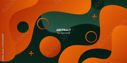 Abstract futuristic wave background. Simple orange and green element pattern design. Cool banner background. Vector eps10