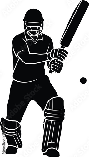 A cricket player prepares to hit a ball
