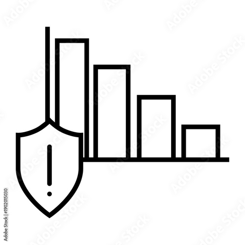 Financial losses vector icon. Revenue decline Illustration sign. Market decline symbol. Economic decline logo.