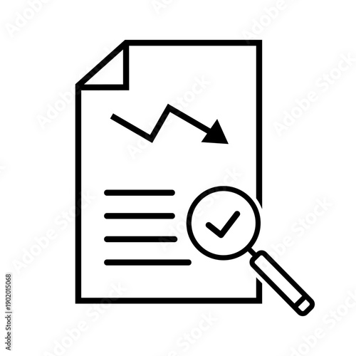 Financial losses vector icon. Revenue decline Illustration sign. Market decline symbol. Economic decline logo.