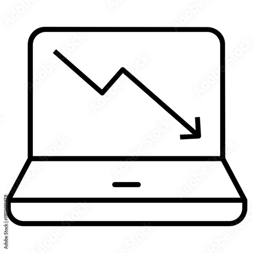 Financial losses vector icon. Revenue decline Illustration sign. Market decline symbol. Economic decline logo.