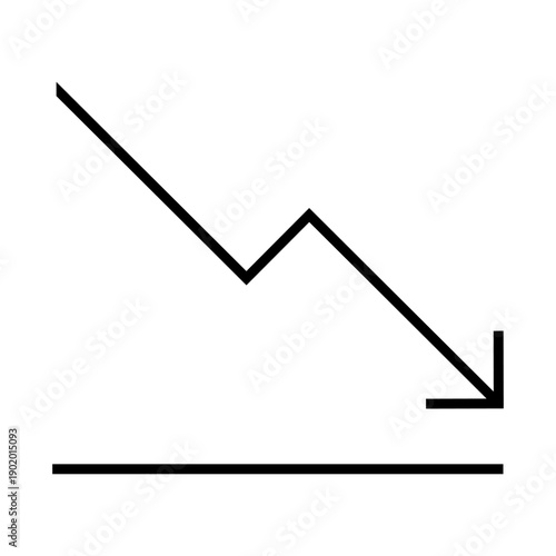 Financial losses vector icon. Revenue decline Illustration sign. Market decline symbol. Economic decline logo.