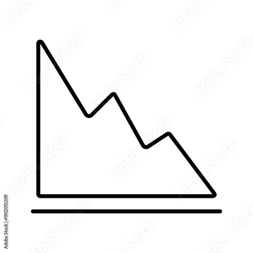 Financial losses vector icon. Revenue decline Illustration sign. Market decline symbol. Economic decline logo.