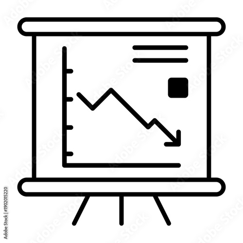 Financial losses vector icon. Revenue decline Illustration sign. Market decline symbol. Economic decline logo.