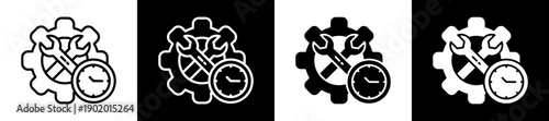 Service Icon In Flat Version On Black And White Background