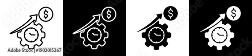 Cost Efficiency Icon In Flat Version On Black And White Background