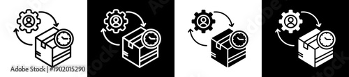 Lead Time Icon In Flat Version On Black And White Background