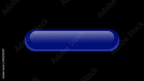 Click button animation. Button by clicking arrow cursor. Button with mouse cursor animation. Push a button by arrow cursor. Transparent background with alpha channel