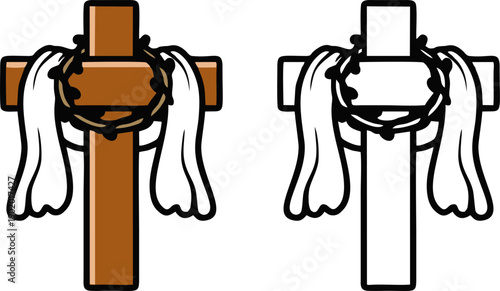 Easter Cross With White Fabric