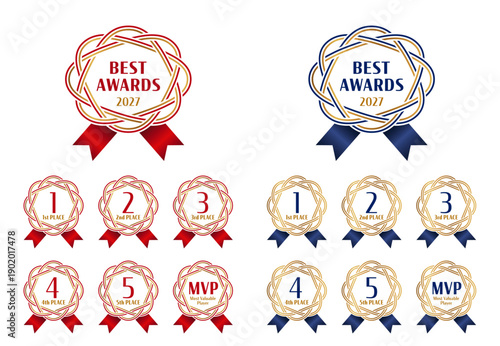 水引のフレームとリボン、和風ベストアワード・ロゴ