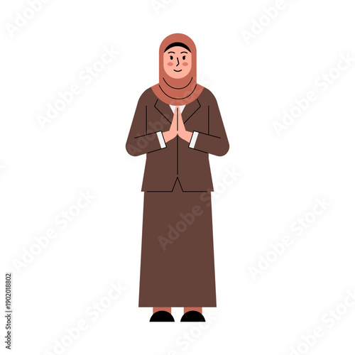 Teacher Standing With Hands Together