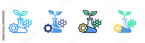 Biotechnology Icon set multiple style collection