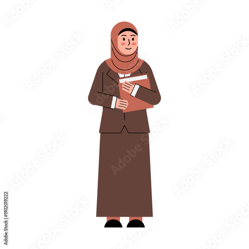 Teacher Holding Stack Of Books