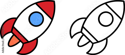 Colorful Space Rocket Launch Set