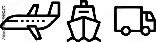 Global Logistics Transport Icon Set