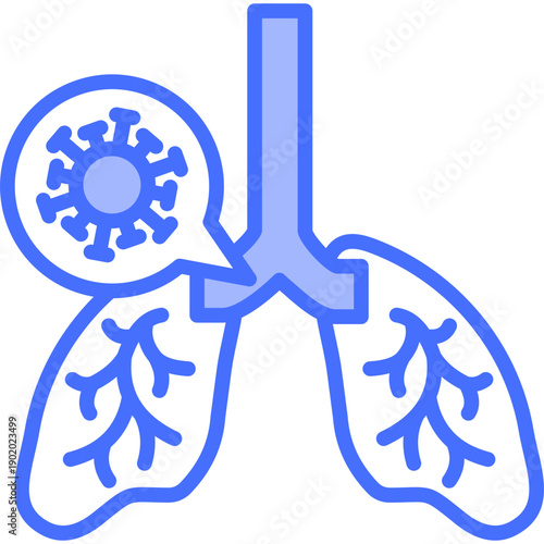 Respiratory Disease blue icon