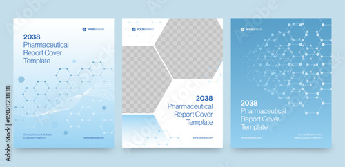 Brochure Cover Template for Medical Research, Science Lab & Pharmaceutical Report & Case Study Pages