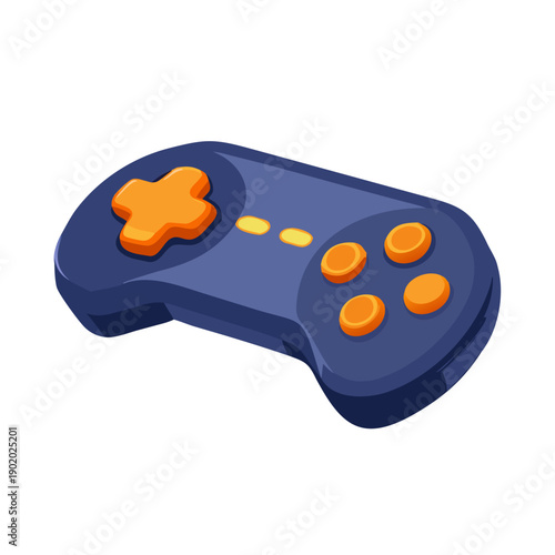 Modern gamepad joystick and video game controller isolated on white background for computer gaming technology and leisure fun entertainment