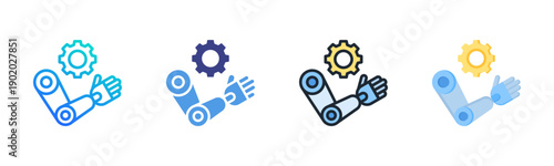 Bionic Arm Icon set multiple style collection