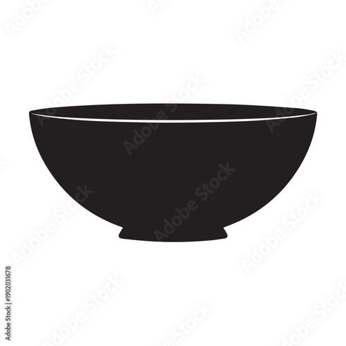 Empty bowl silhouette vector flat illustration design.