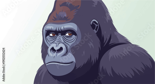 Close-up portrait of a majestic gorilla with deep, intelligent eyes