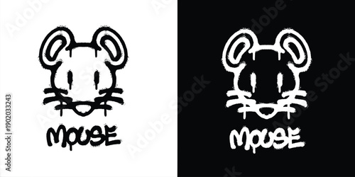 Graffiti mouse logo vector design
