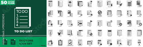 To Do List Duotone Editable Icons set