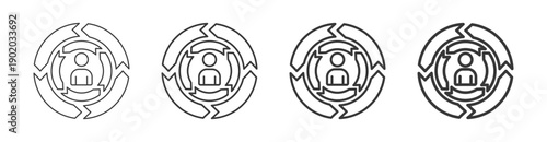 adaptability icon set with multiple line weights vector illustration