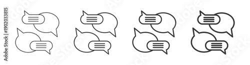 communication icon set with multiple line weights vector illustration