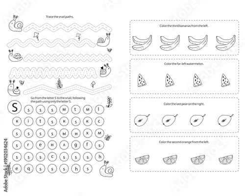 Kids Fruit Activity Worksheets for Counting and Logic Learning  Educational activity worksheet series for toddlers, preschool and kindergarten children. The set focuses on early math skills, counting,