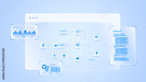 AI workflow automation artificial intelligence. ai agent workflow dashboard automation with processing flow, data analytic, coding and automation system.